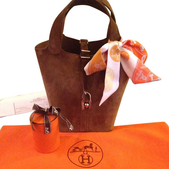 Hermes Picotin And Bandeau Suede Tote