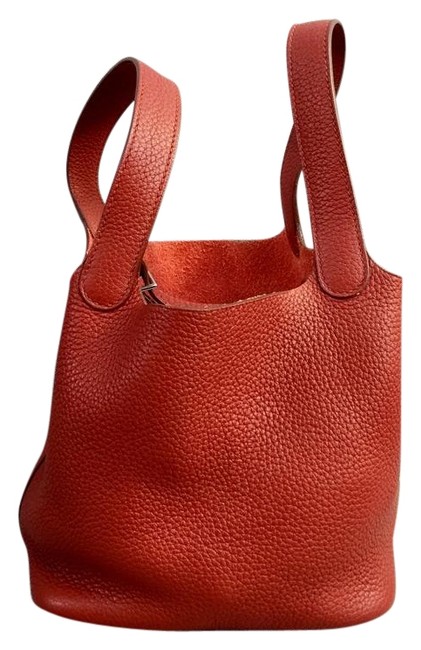 Hermes Picotin Lock Deep Red Calfskin Leather Tote