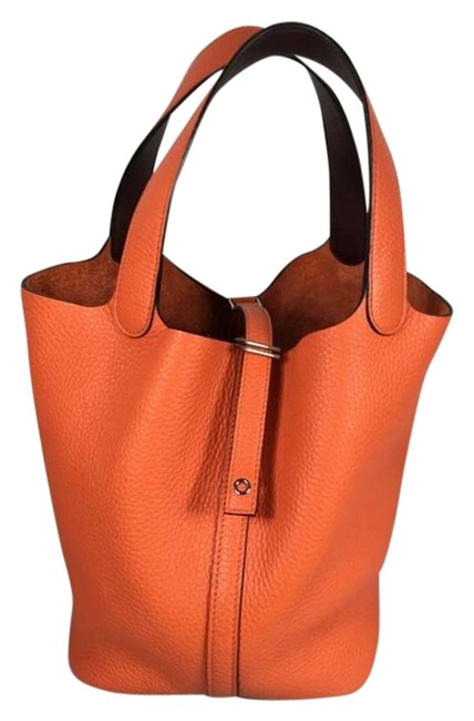 Hermes Bag Picotin New Mm 22cm 2017 Clemence Orange Leather Tote