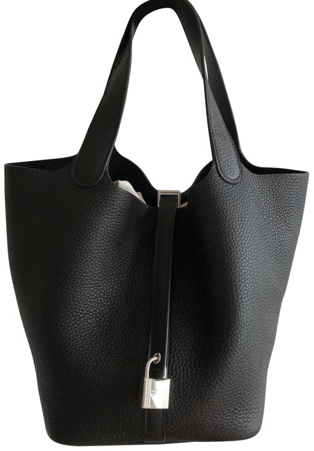 Hermes Picotin Noir 22cm New Black Leather Clutch