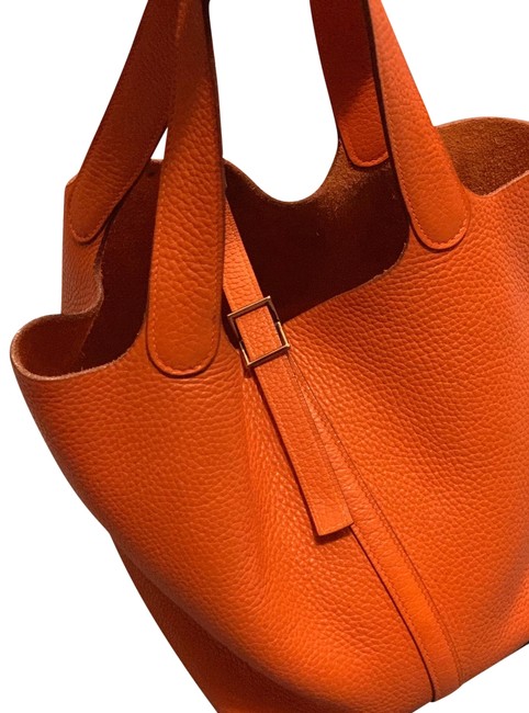 Hermes Picotin Orange 22 Clemence Leather Tote