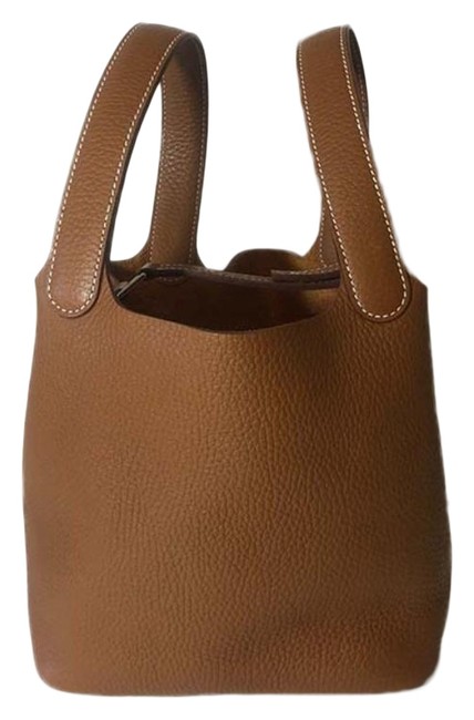 Hermes Picotin Pm 18cm 2017 Clemence Hand Brown Leather Tote