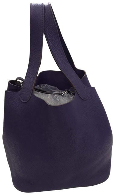 Hermes Picotin Purple Leather Satchel