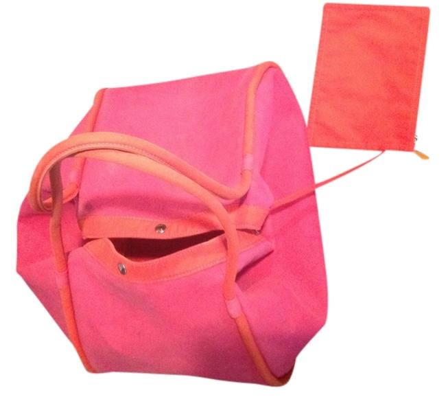Hermes Pink and Red Beach Bag