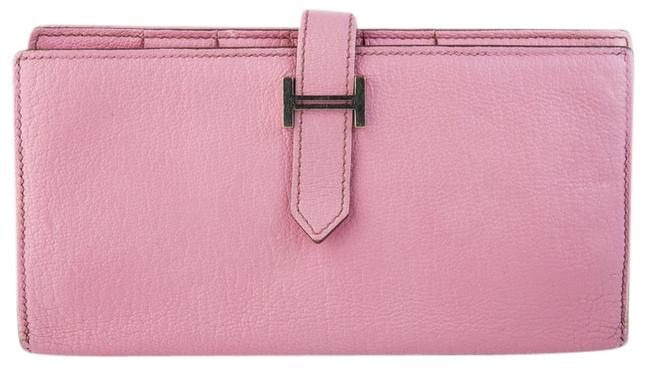 Hermes Pink Rose Confetti Chevre Leather Clutch