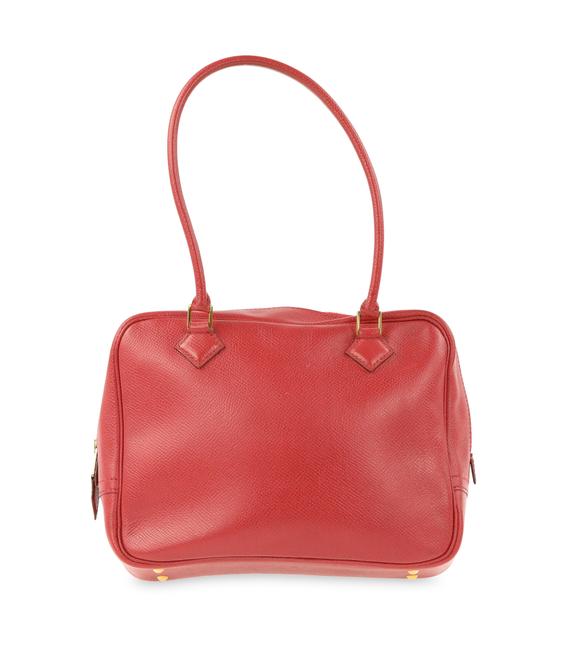 Hermes Plume Courchevel 21 Red Leather Satchel