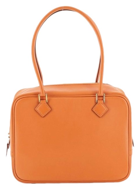 Hermes Plume Swift 21 Orange Leather Shoulder Bag