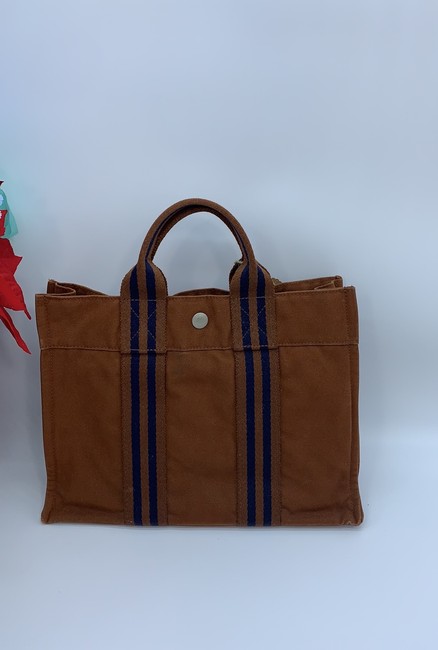 Hermes Pm Brown Canvas Satchel