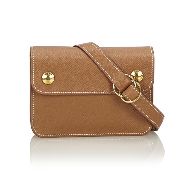 Hermes Bum bag Pochette Brown Leather X Others Baguette