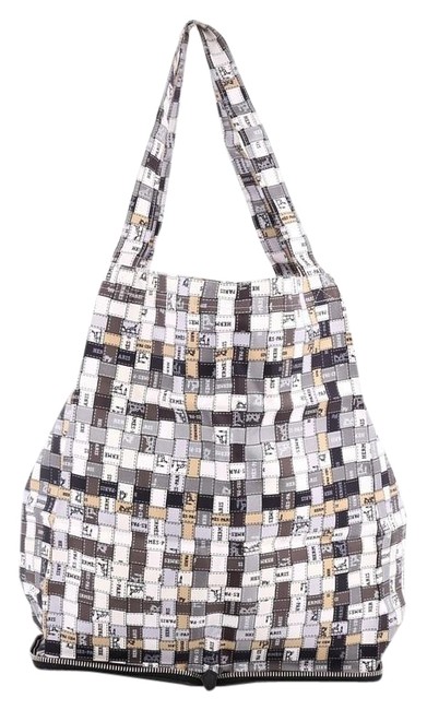 Hermes Pop Printed Beige and Gray Silk Tote