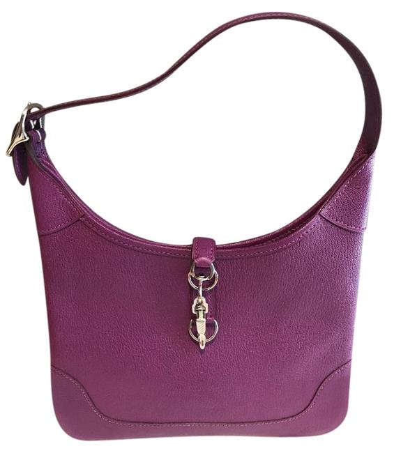 Hermes Purple Leather Baguette