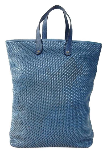 Hermes Bag Quilted Hand Blue Leather Tote