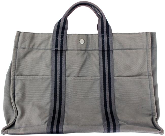 Hermes Rare Gray Canvas Tote