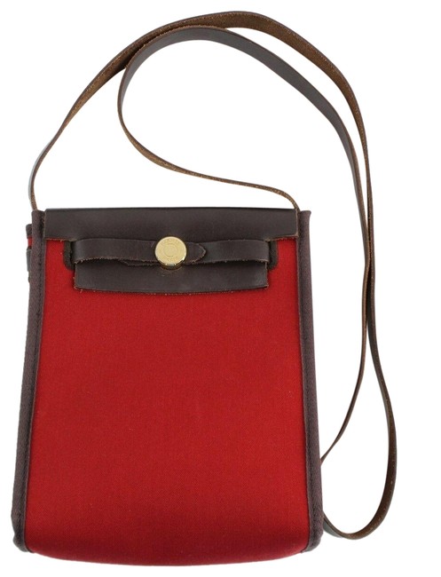 Hermes Red and Brown Cross Body Bag