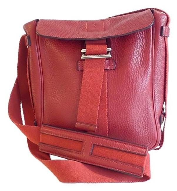 Hermes Red Leather Shoulder Bag