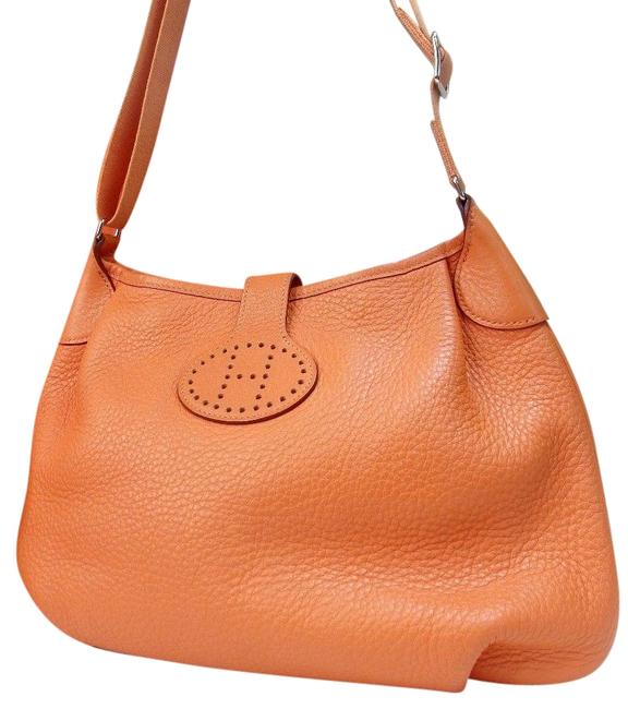 Hermes Shoulder Rodeo H Purse Handbag Orange Togo Leather Cross Body Bag