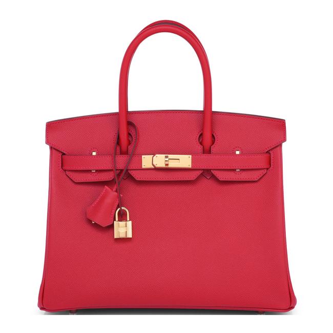 Hermes Rouge Casaque 30cm Birkin Epsom Gold Hardware