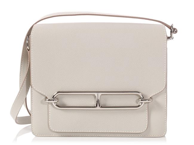 Hermes Roulis 23 Evercolor Gris Perle Gray Leather Cross Body Bag