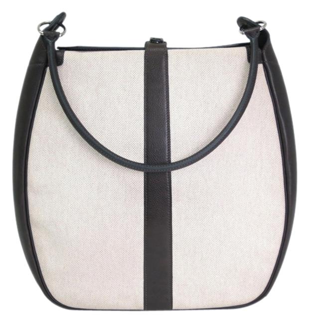 Hermes Rugby 2 Linen and Brown Togo / Toile H Shoulder Bag