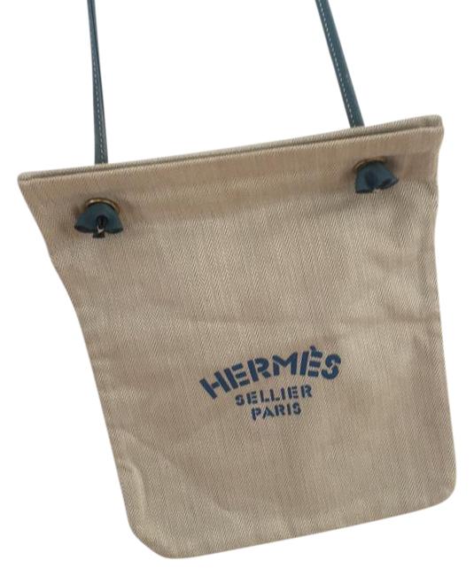 Hermes Sellier Paris Beige Cotton Beach Bag
