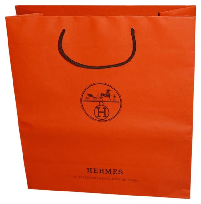 Hermes Shopping Bag Orange Paper Tote