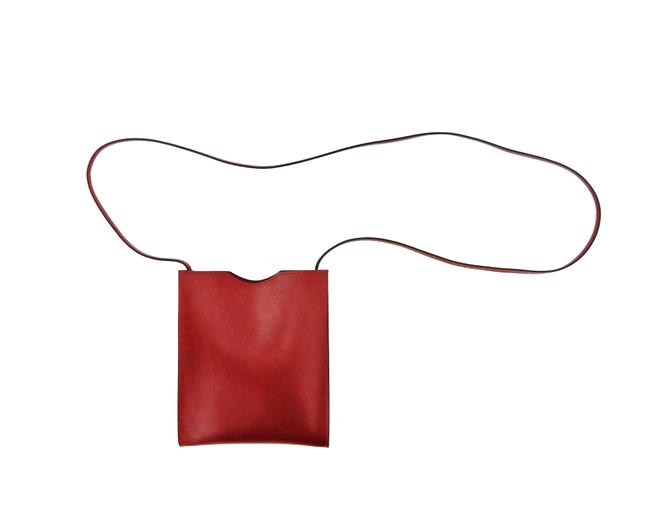 Hermes Shoulder Sling France Red Leather Cross Body Bag