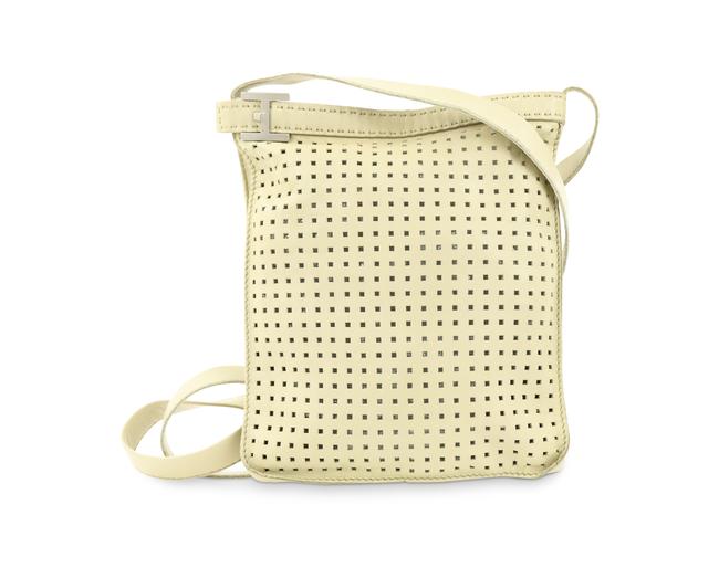 Hermes Small Perforated Beige Leather Cross Body Bag