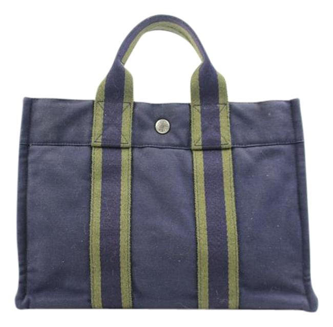 Hermes Small Tote Hhav1 Blue Green Satchel