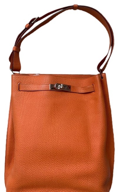 Hermes So Kelly Kelly Tote Orange Leather Shoulder Bag
