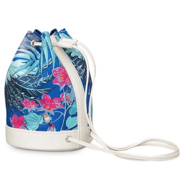 Hermes Soie Cool Bucket Mini Blue Silk Backpack