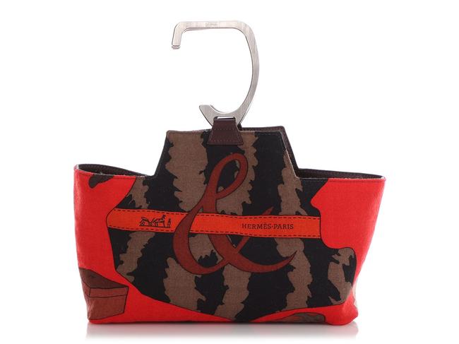 Hermes Stirrup Petit H Print And Brown Calfskin Leather Tote