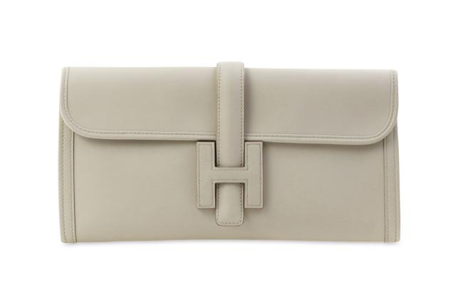 Hermes Swift Jige Elan 29 Beige Leather Clutch