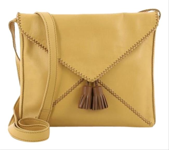 Hermes Tassel Envelope Small Yellow Leather Cross Body Bag