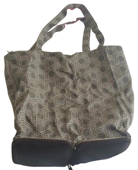 Hermes The Wallet Brown Taupe Leather Silk Tote