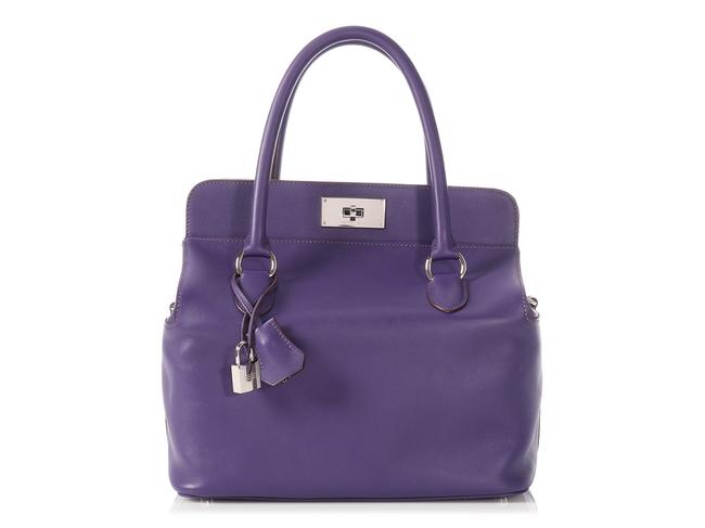 Hermes Toolbox 26 Iris Purple Swift Leather Satchel