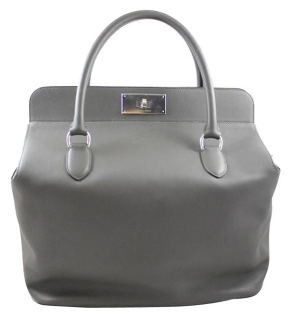 Hermes Toolbox Graffite Leather Tote