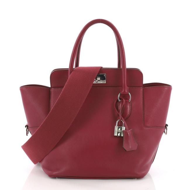 Hermes Toolbox Handbag Swift 20 Red Leather Tote