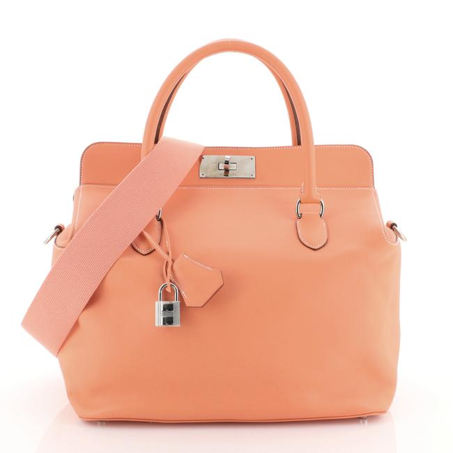 Hermes Toolbox Swift 33 Orange Leather Satchel