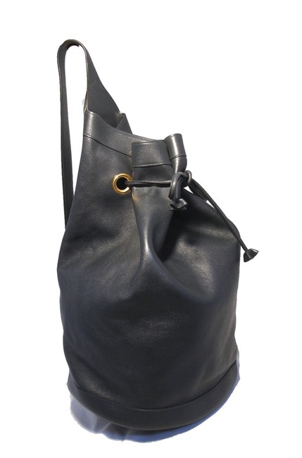 Hermes Travel Bag/Sling Navy Blue Leather Shoulder Bag