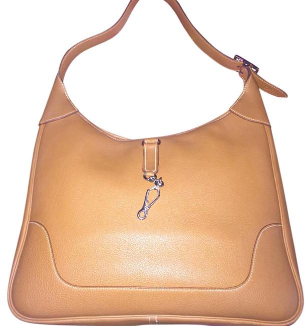 Hermes Trim 35 Gold Leather Shoulder Bag
