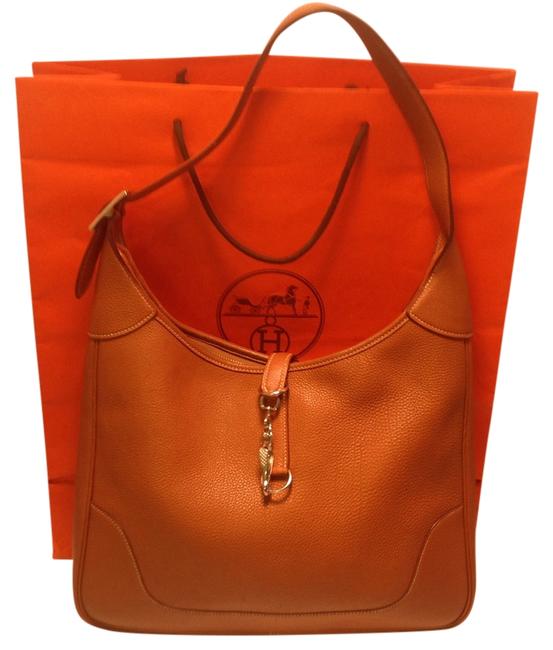 Hermes Trim 35cm Brown Leather Shoulder Bag