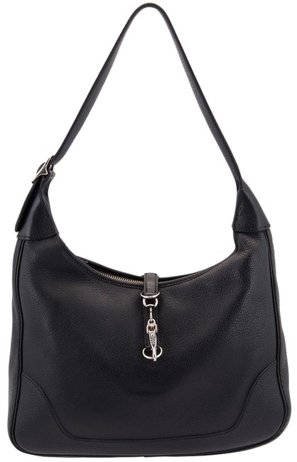 Hermes Trim Gm Black Leather Shoulder Bag