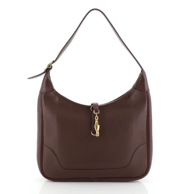 Hermes Trim Ii Clemence 31 Brown Leather Hobo Bag