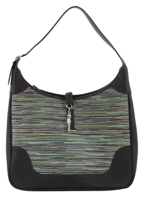 Hermes Trim Ii Handbag and Leather 35 Bleu Marine Vibrato Shoulder Bag