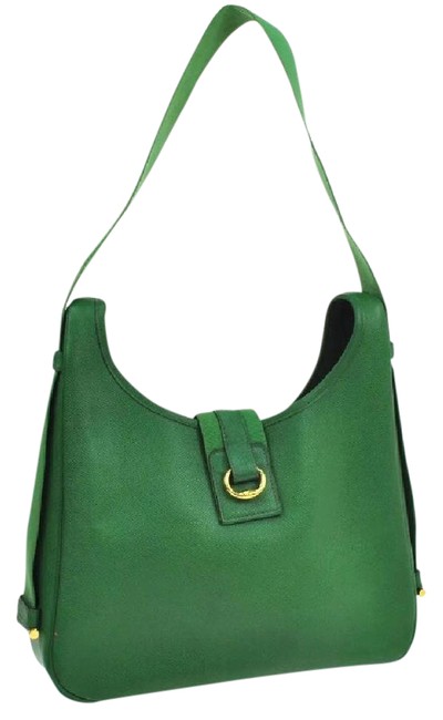 Hermes Tsako Lovely Green Leather Hobo Bag