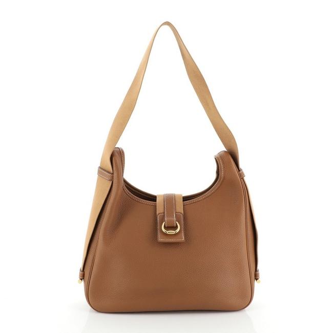 Hermes Tsako Togo Brown Leather Shoulder Bag