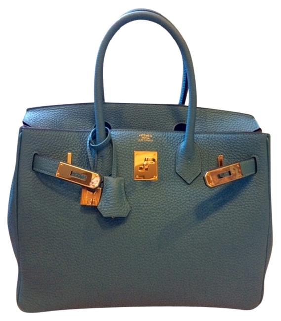 Hermes Turquoise/Gold Togo Shoulder Bag