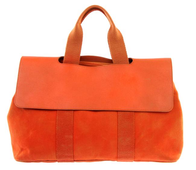 Hermes Valparaiso Mm Orange Canvas Satchel