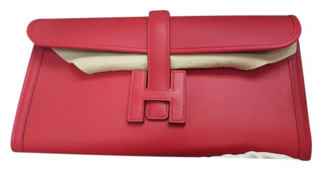Hermes Vermilion Jige 29 Red vermillon Swift Leather Clutch