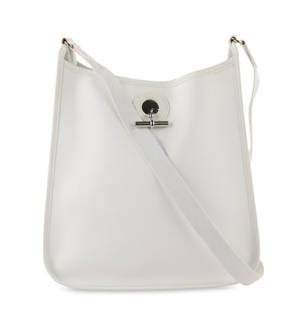 Hermes Vespa Epsom Pm White Leather Shoulder Bag